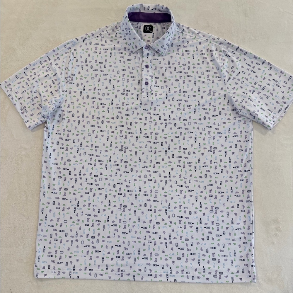U Suck At Golf Apparel Co. Polo Shirt Men’s 3XL Novelty Print Golf Drinks